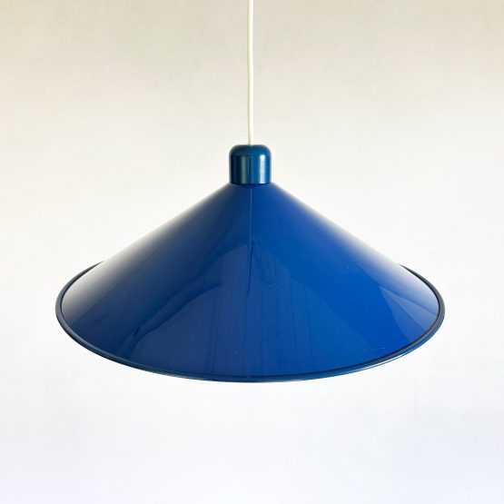 Vintage Cobalt Blue Enamelled Coolie Shade