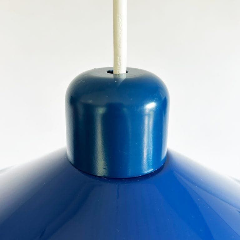Vintage Cobalt Blue Enamelled Coolie Shade