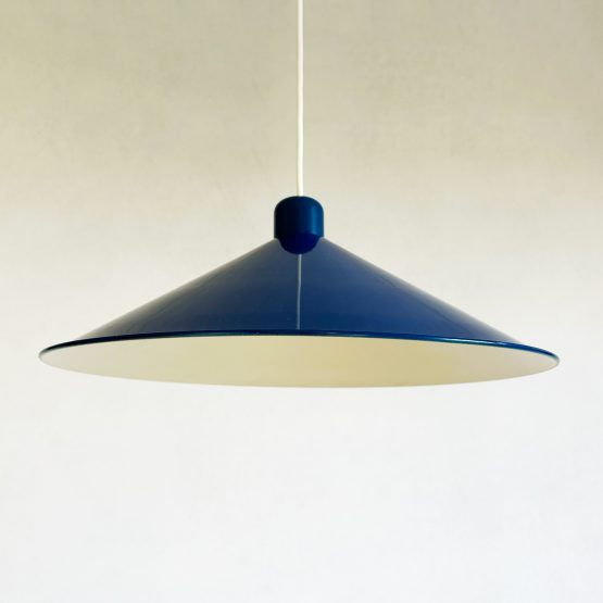 Vintage Cobalt Blue Enamelled Coolie Shade