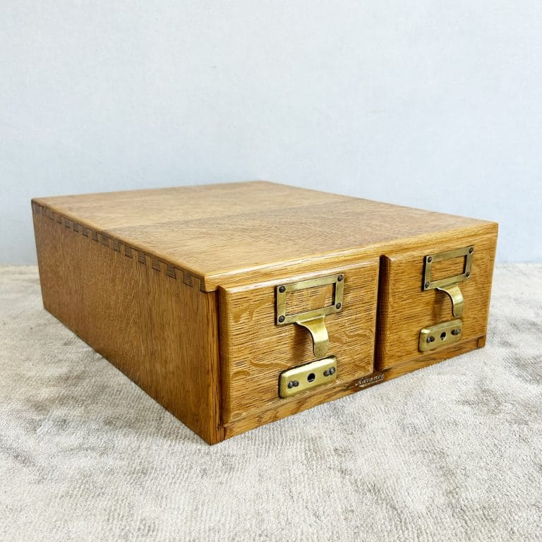 Vintage Light Oak Double Index Drawers