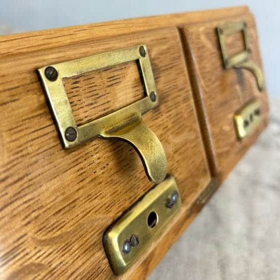 Vintage Light Oak Double Index Drawers