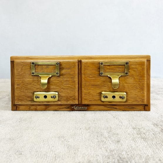 Vintage Light Oak Double Index Drawers