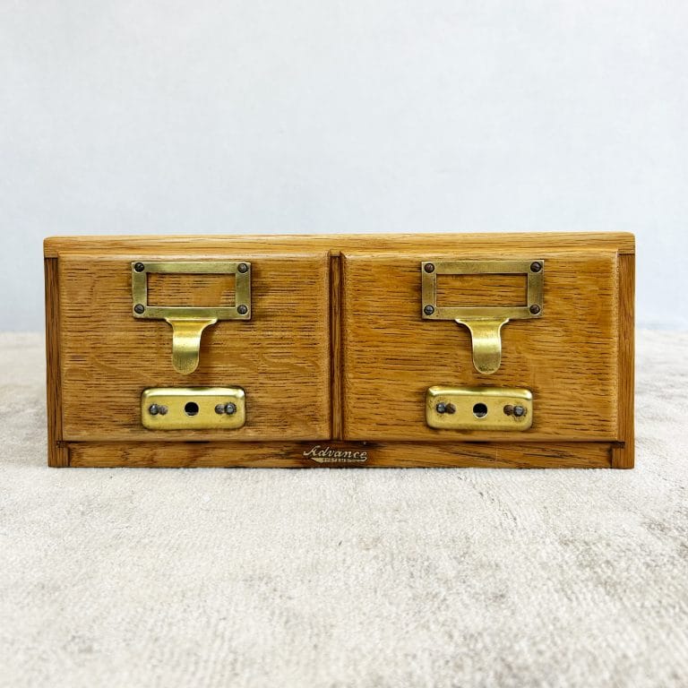 Vintage Light Oak Double Index Drawers