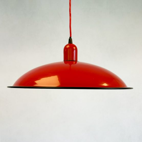 Vintage Red Enamelled Coolie Shade