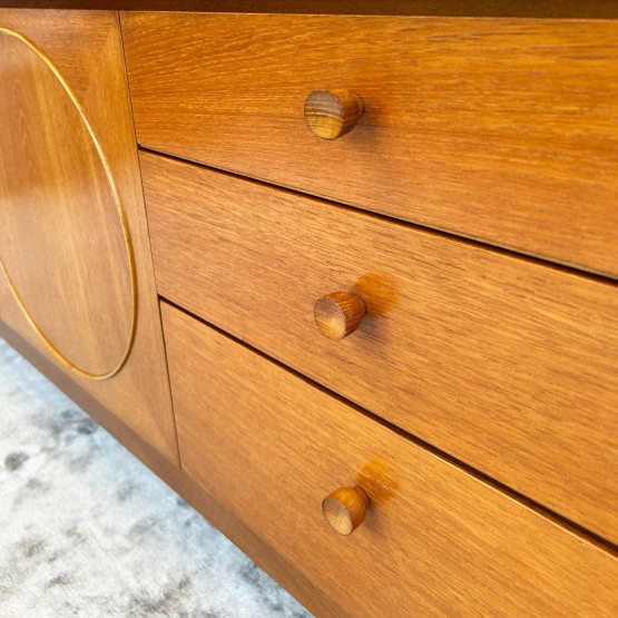 Mid Century Teak Nathan Circles Sideboard