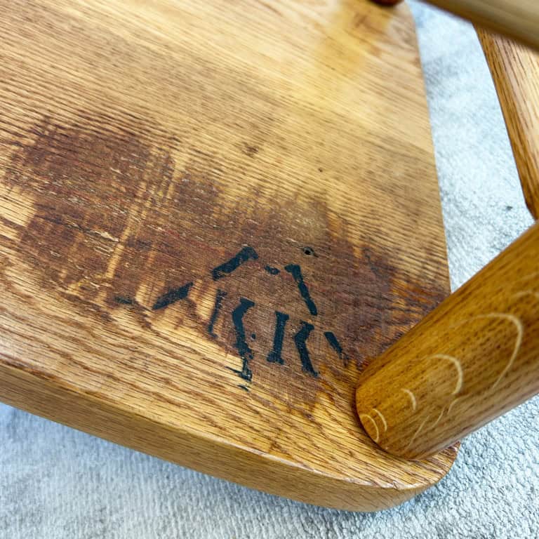 Set of 4 Vintage Oak Chapel School Chairs