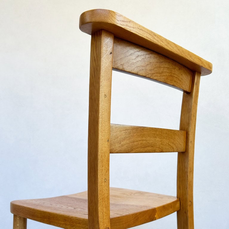 Set of 4 Vintage Oak Chapel School Chairs