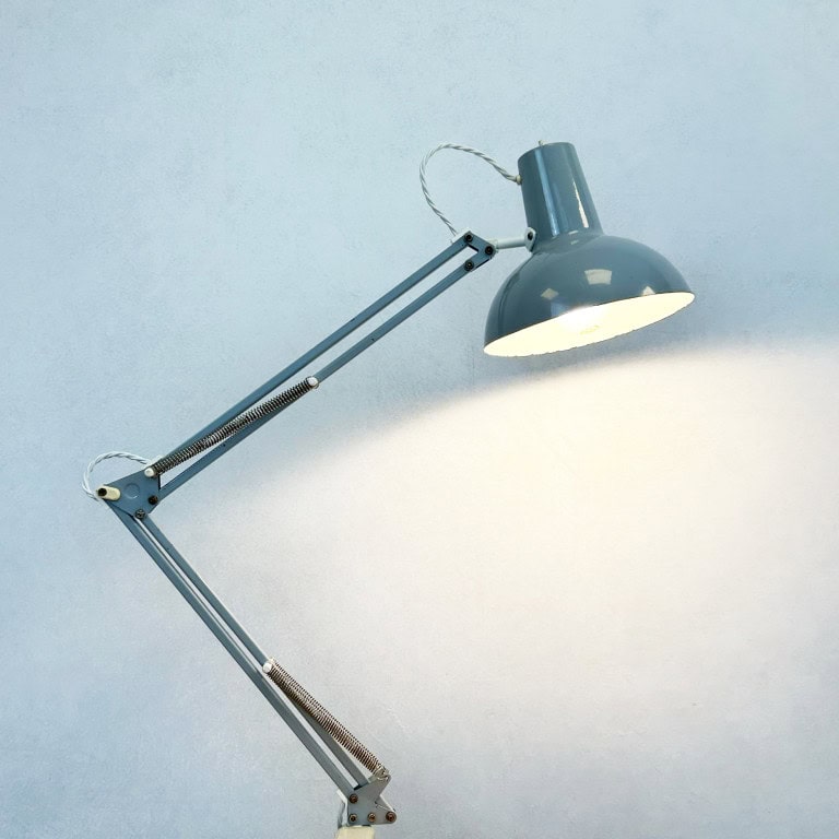 Vintage Mid Century Grey Architects Desk Lamp