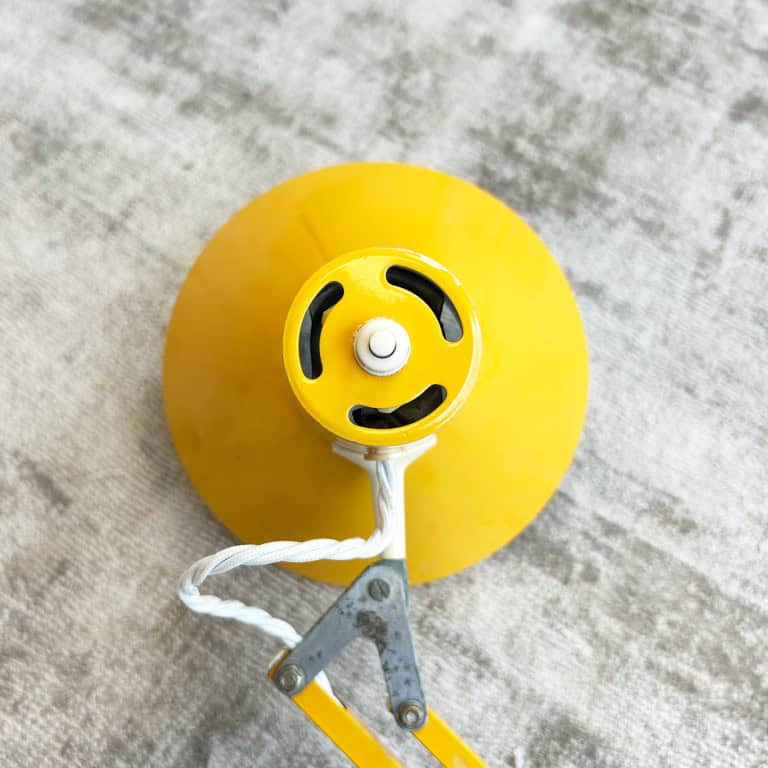 Vintage Yellow Architect Lamp by HCF Denmark