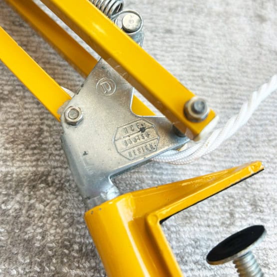 Vintage Yellow Architect Lamp by HCF Denmark