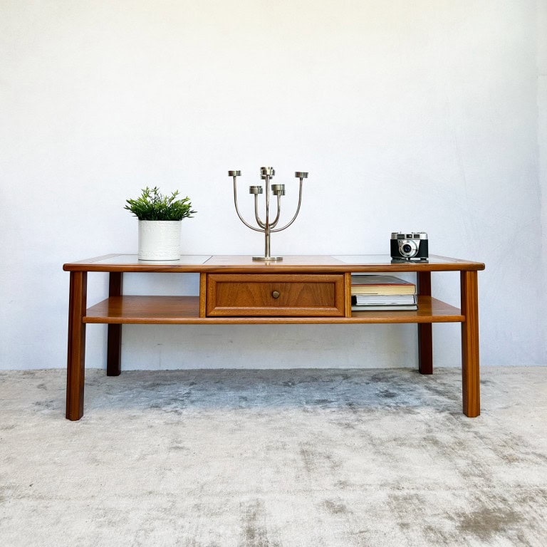 Mid Century Glass Topped G-plan Table