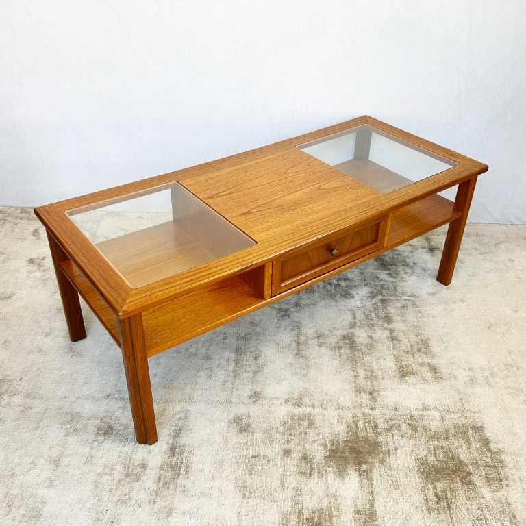 Mid Century Glass Topped G-plan Table