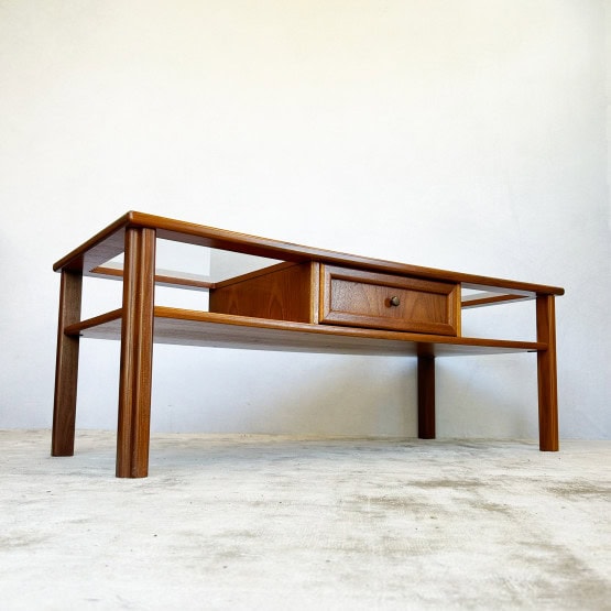 Mid Century Glass Topped G-plan Table