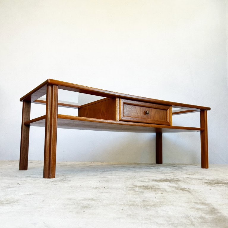 Mid Century Glass Topped G-plan Table
