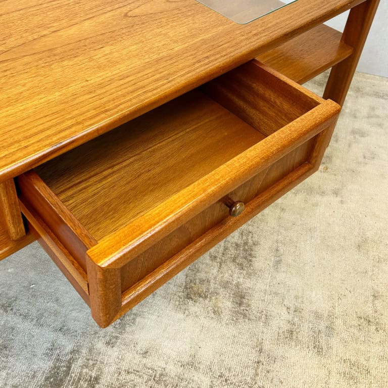 Mid Century Glass Topped G-plan Table