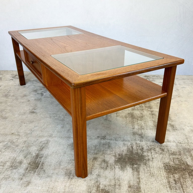 Mid Century Glass Topped G-plan Table