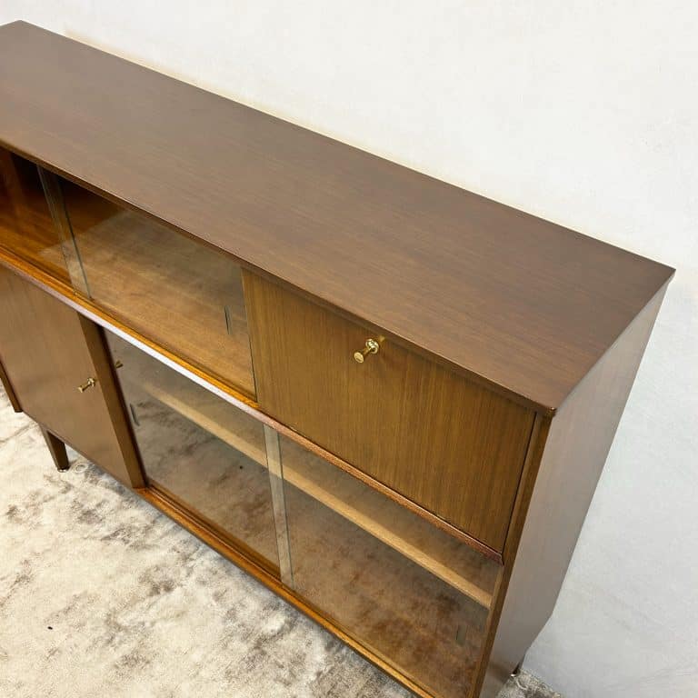 Mid Century Glazed Bookcase By Nathan Furniture