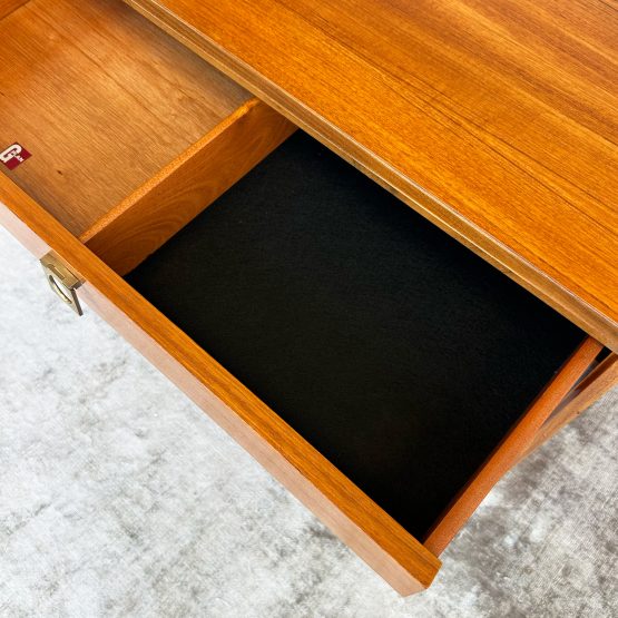 Mid Century G-Plan Form Five Desk with Shelving Unit