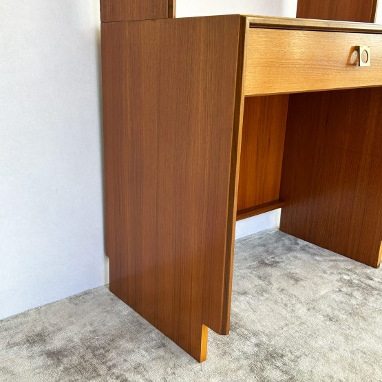 Mid Century G-Plan Form Five Desk with Shelving Unit