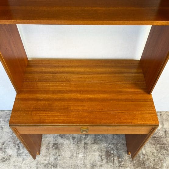 Mid Century G-Plan Form Five Desk with Shelving Unit