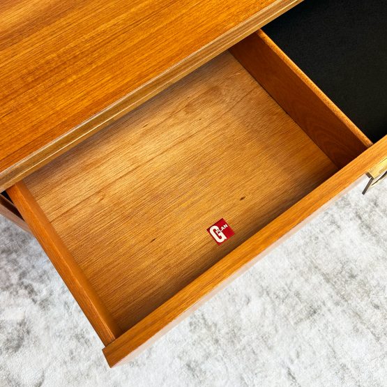 Mid Century G-Plan Form Five Desk with Shelving Unit