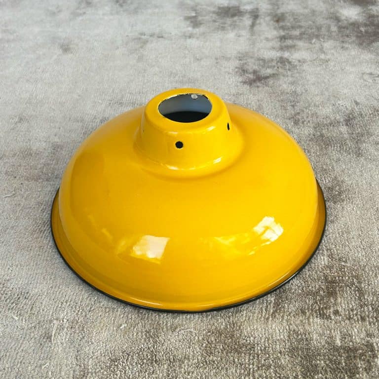 Vintage Mustard Yellow Enamelled Coolie Shade