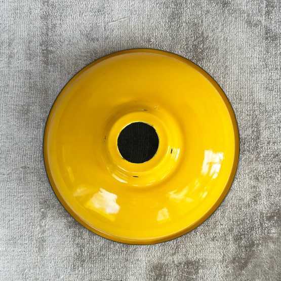 Vintage Mustard Yellow Enamelled Coolie Shade