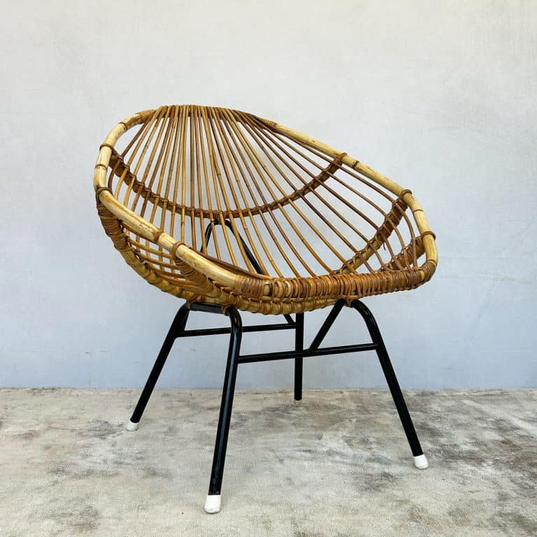 Mid Century Bamboo and Rattan Chair by Dirk Van Sliedrecht for Rohé Noordwolde