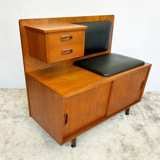 Mid Century Teak Telephone Table / Hall Seat, 1960s