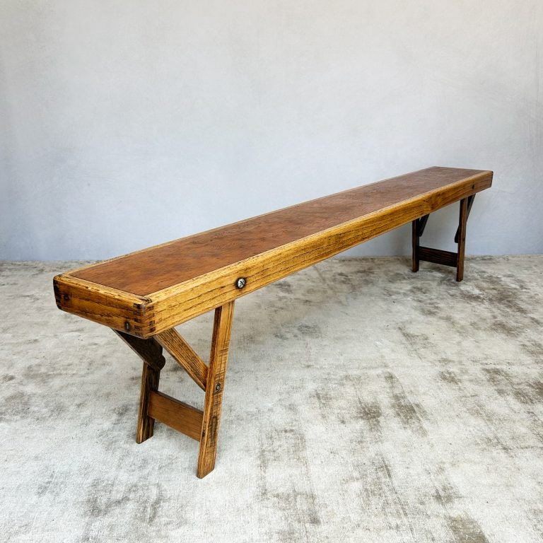 Vintage 1940s Folding School Bench