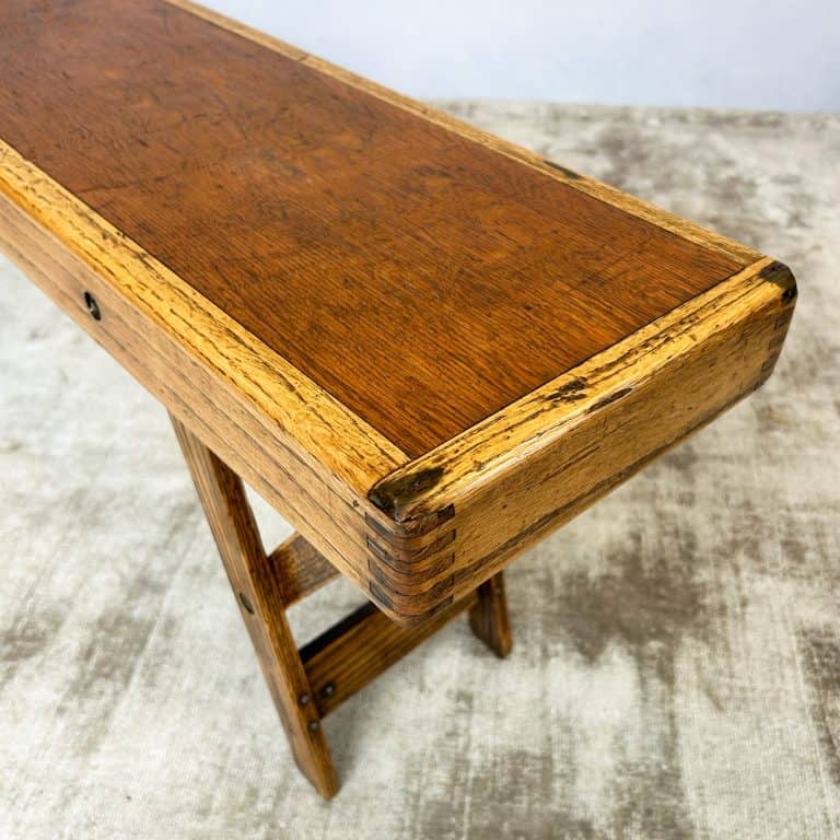 Vintage 1940s Folding School Bench