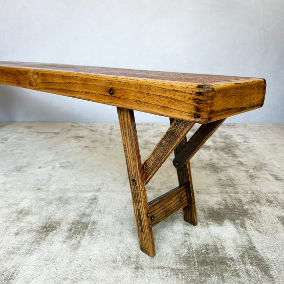 Vintage 1940s Folding School Bench