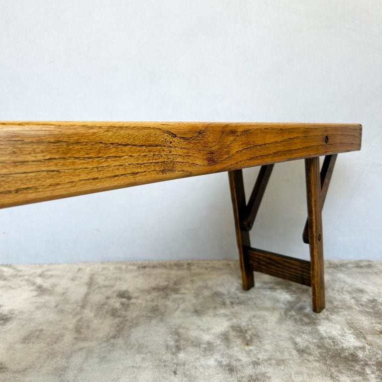 Vintage 1940s Folding School Bench