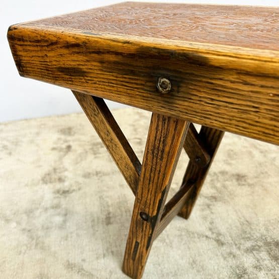 Vintage 1940s Folding School Bench