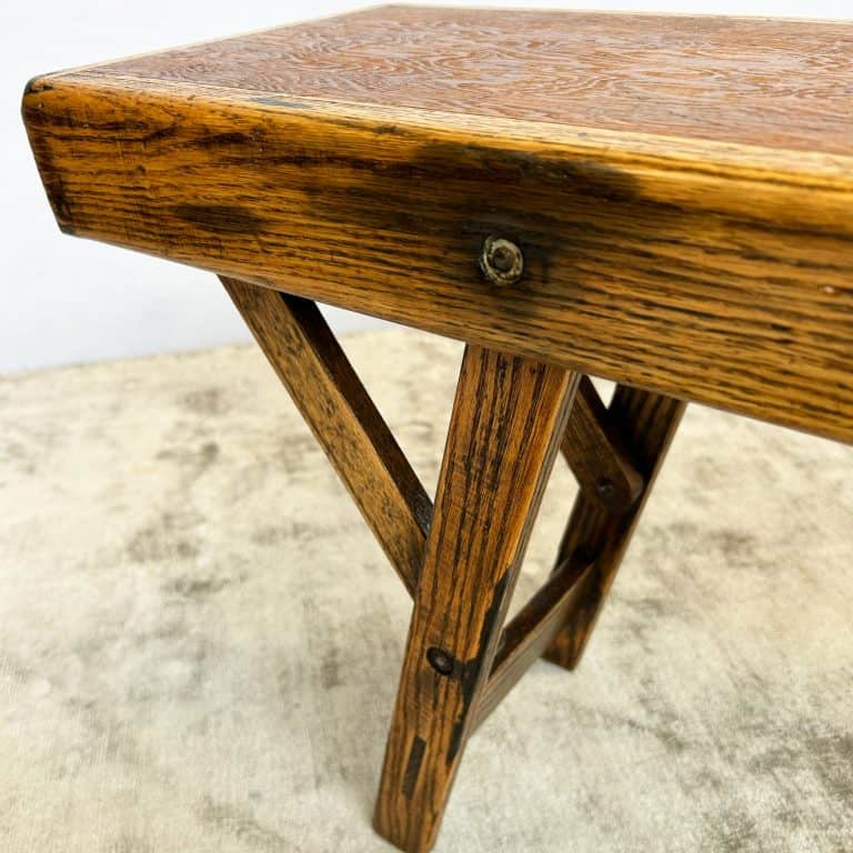 Vintage 1940s Folding School Bench