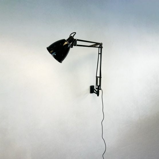 Vintage Herbert Terry 1209 Black Anglepoise Wall Lamp