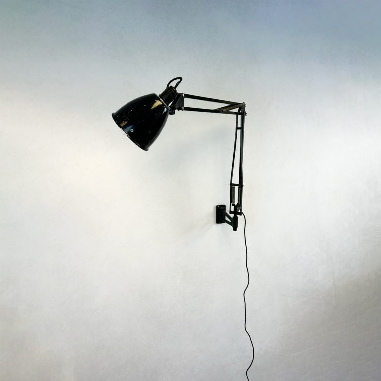 Vintage Herbert Terry 1209 Black Anglepoise Wall Lamp
