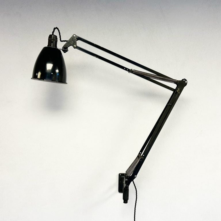 Vintage Herbert Terry 1209 Black Anglepoise Wall Lamp