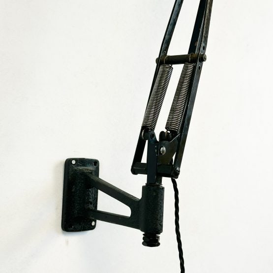 Vintage Herbert Terry 1209 Black Anglepoise Wall Lamp