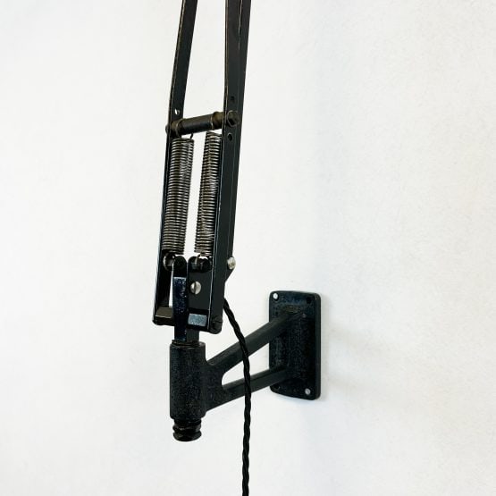 Vintage Herbert Terry 1209 Black Anglepoise Wall Lamp