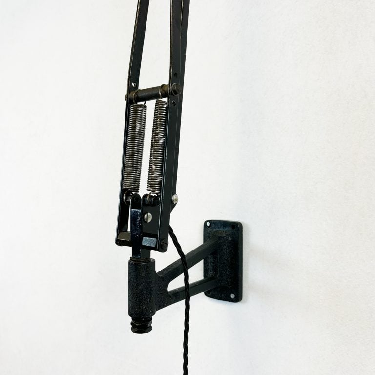 Vintage Herbert Terry 1209 Black Anglepoise Wall Lamp