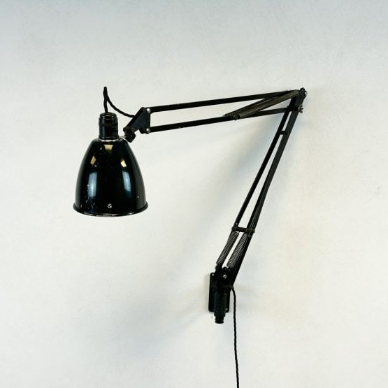 Vintage Herbert Terry 1209 Black Anglepoise Wall Lamp
