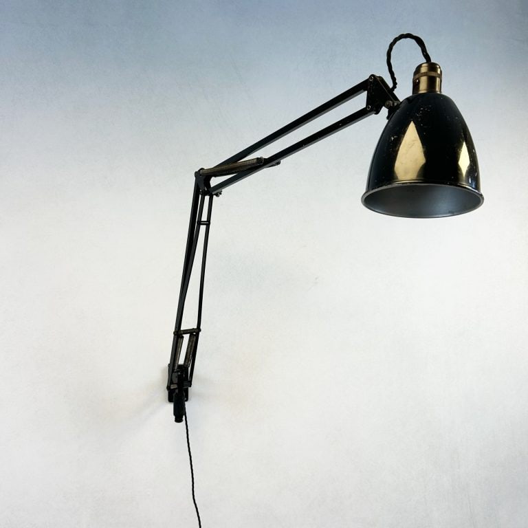 Vintage Herbert Terry 1209 Black Anglepoise Wall Lamp
