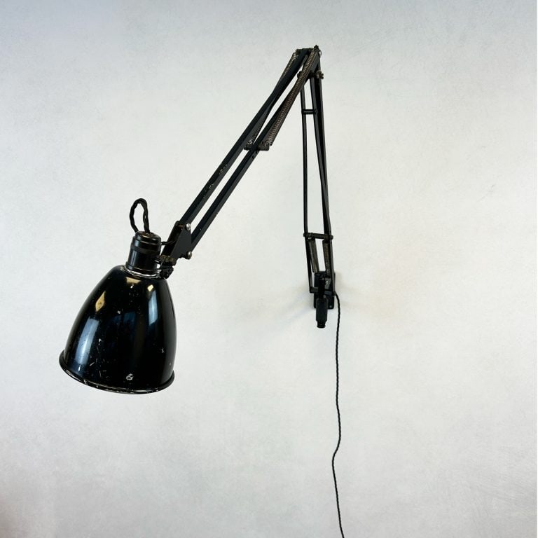 Vintage Herbert Terry 1209 Black Anglepoise Wall Lamp