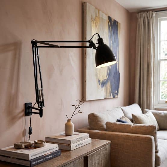 Vintage Herbert Terry 1209 Black Anglepoise Wall Lamp