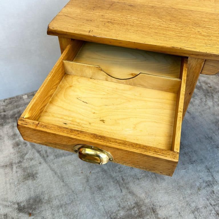 Vintage Edwardian George VI Oak Drop Leaf Desk