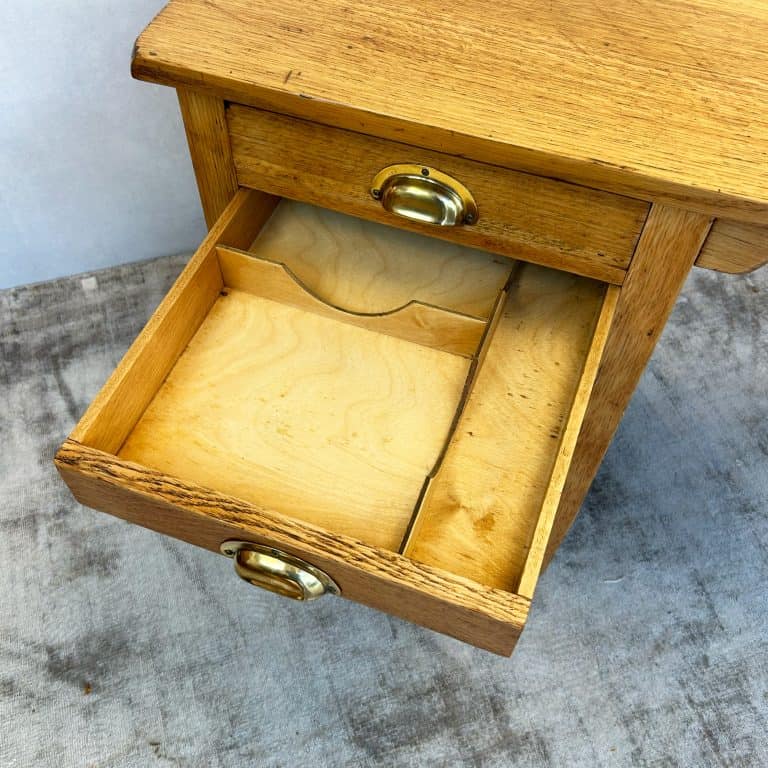 Vintage Edwardian George VI Oak Drop Leaf Desk