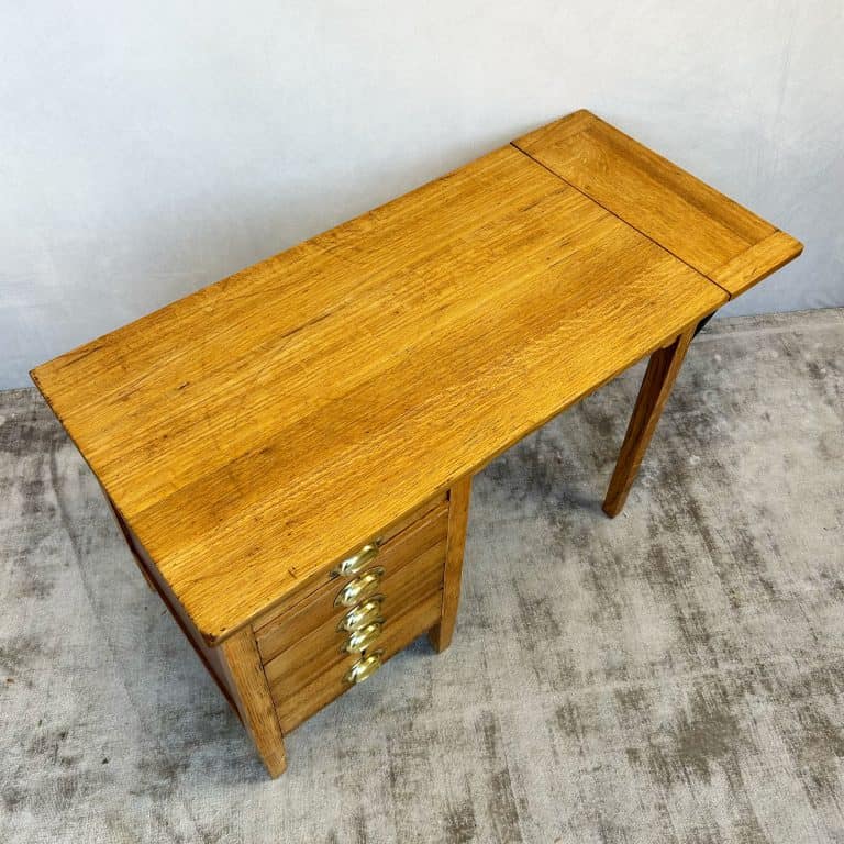 Vintage Edwardian George VI Oak Drop Leaf Desk