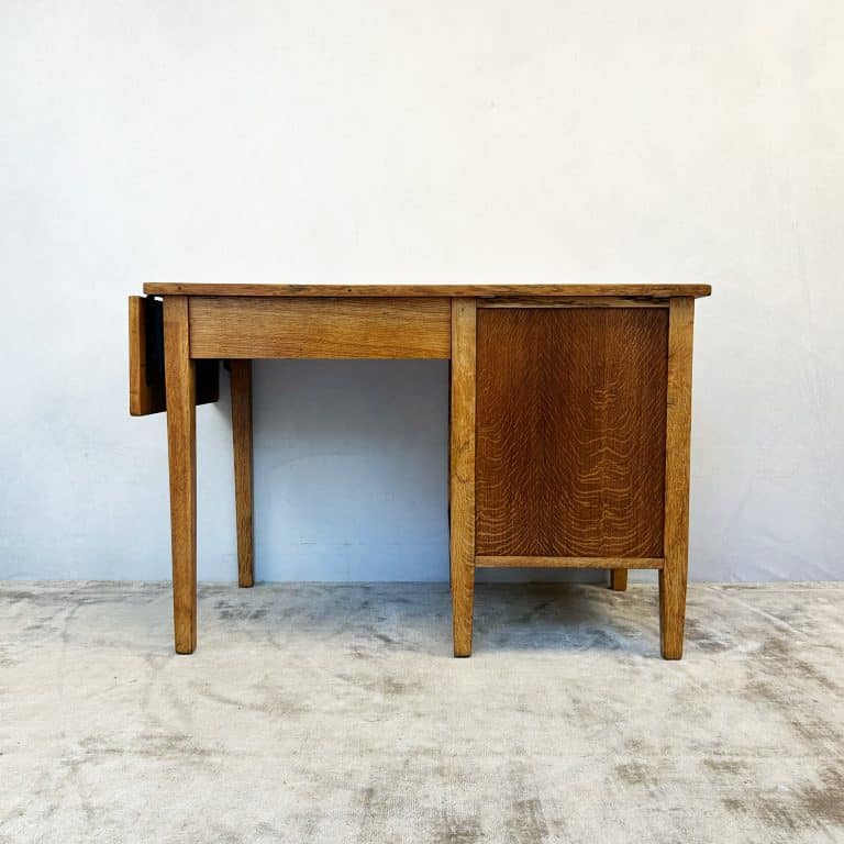 Vintage Edwardian George VI Oak Drop Leaf Desk