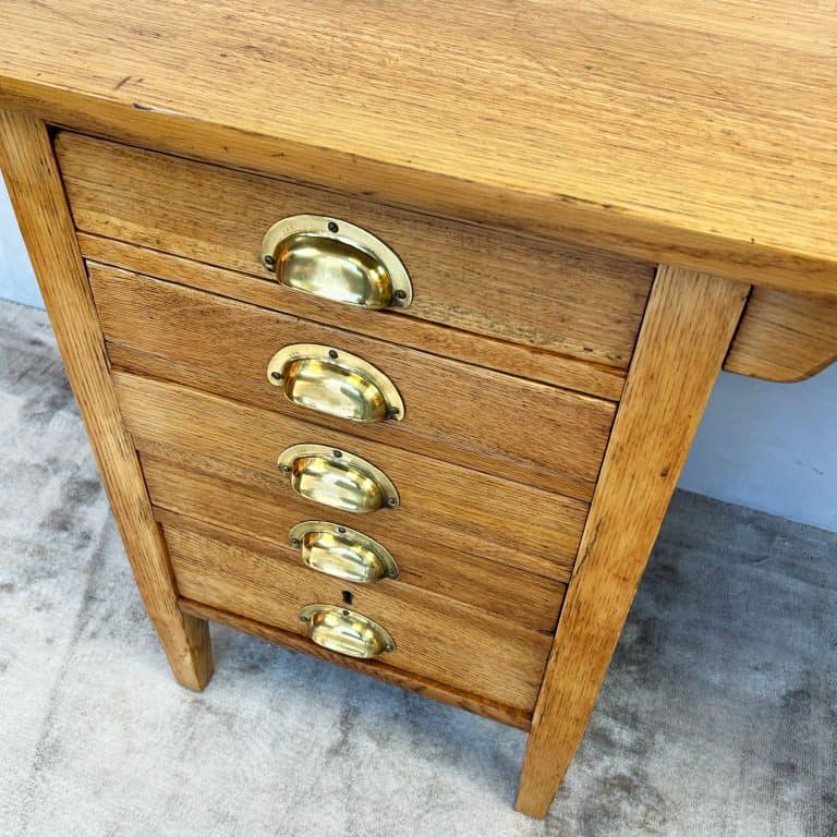 Vintage Edwardian George VI Oak Drop Leaf Desk